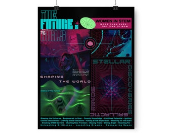 The Future is Girls Premium Matte Poster, Empowering STEMINIST Wall Decor, Gift for Her, Female Power, Women in STEM, Girls in Science