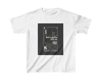 Kids Just a Girl in STEM Kids Heavy Cotton™ Tee, Empowering STEMINIST Shirt, Gift for Young Girls