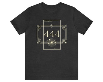 444 Angel Number, Unisex Jersey Short Sleeve Tee, Spiritual Shirt, Sacred Geometry Shirt, Divine Guidance T-Shirt