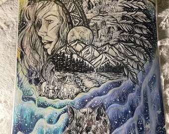 アラスカ先住民アート、ネイティブアメリカンの版画、アレウト族アート