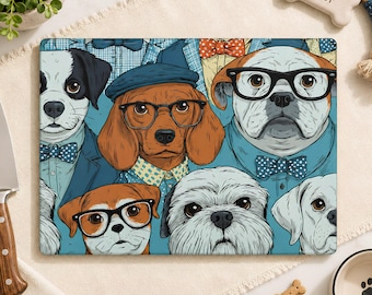 Hundeliebhaber Geschenk Glas Schneidebrett, Hipster Hunde Küche Dekor, lustige Hund Mama Charcuterie Brett, Golden Retriever Geschenke, Yorkie Doodle