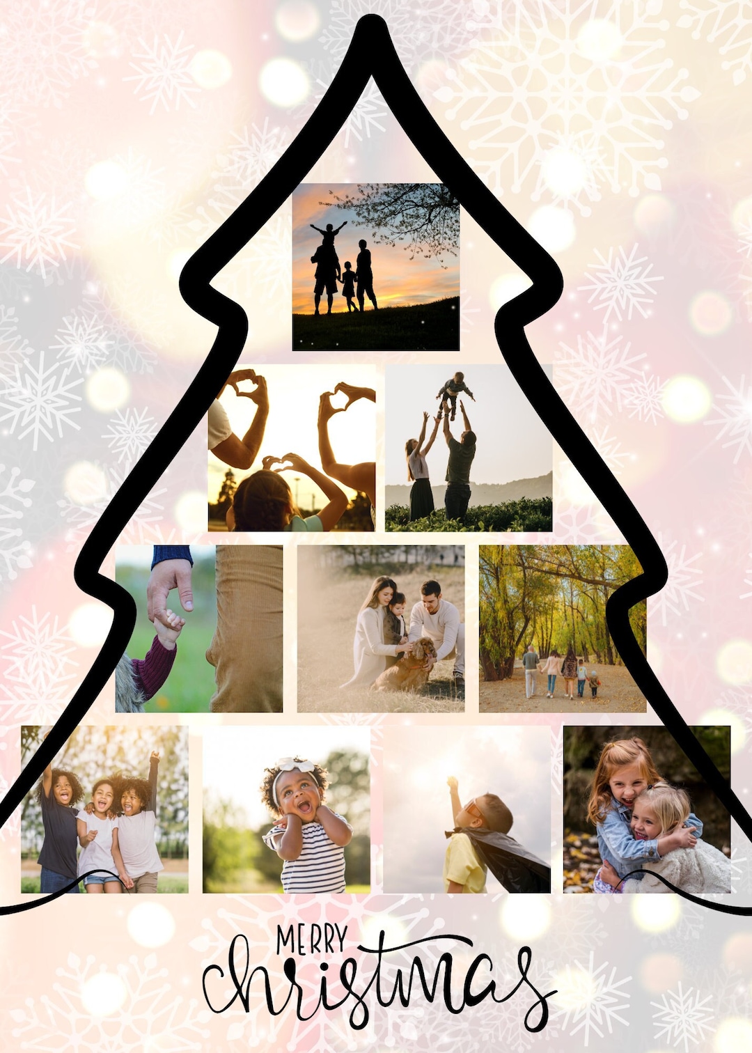 Christmas Tree Photo Collage Card Etsy