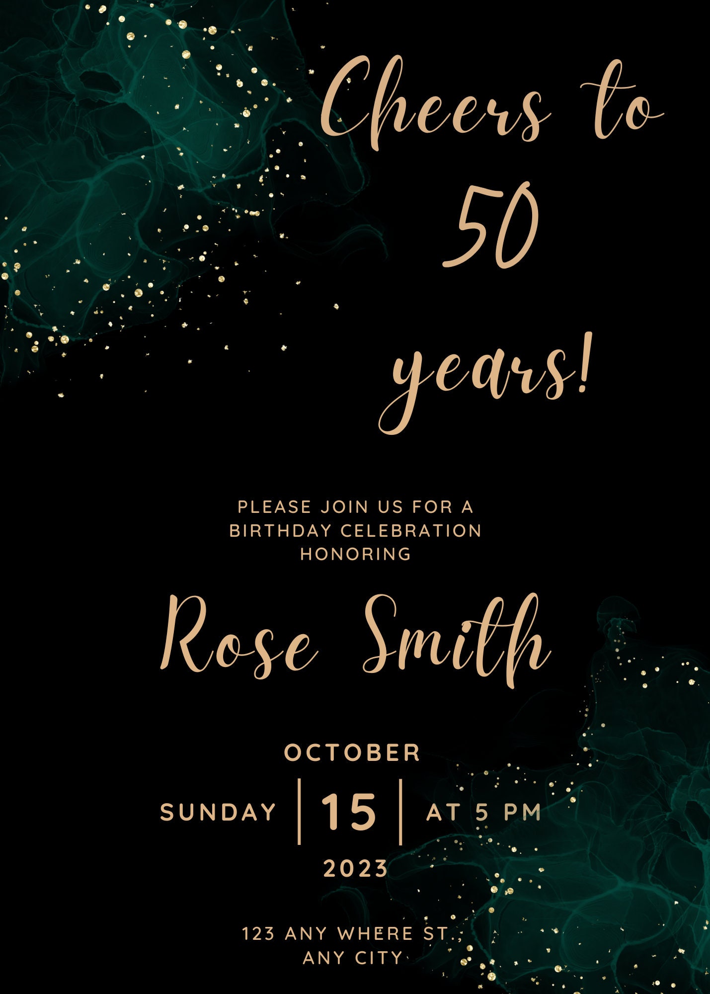Cheers to 50 Birthday Invitation - Etsy