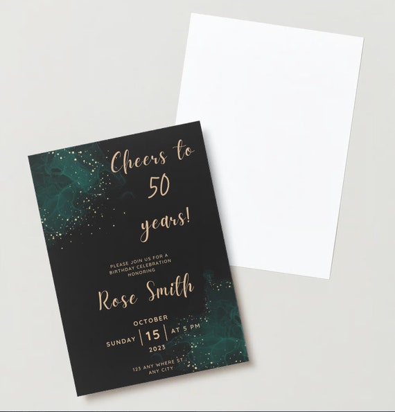Cheers to 50 Birthday Invitation - Etsy