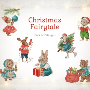 Wzory haftu świątecznego ze zwierzętami: Wzory vintage (do pobrania w wersji cyfrowej)