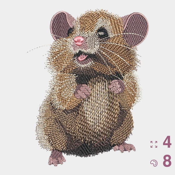 CUTE HAMSTER Machine Embroidery Design - instant download