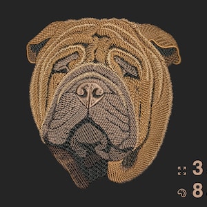 SHAR-PEI Machine Embroidery Design - instant download