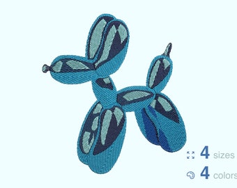 BALLOON DOG Machine Embroidery Design-instant DOWNLOAD