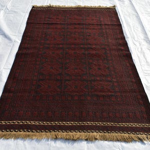 4 x 6 Ft, Afghan Tribal Vintage Kuchi Rug, Oriental Geomatric Kilem Rug, Veg Dyed Rug, Nomadic Caucasian Rug, Living Room Rug, Area Rug