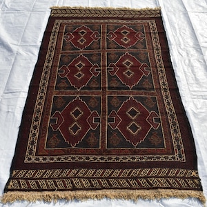 4 x 6 Ft, Afghan Tribal Vintage Kuchi Rug, Oriental Geomatric Kilem Rug, Veg Dyed Rug, Nomadic Caucasian Rug, Living Room Rug, Area Rug