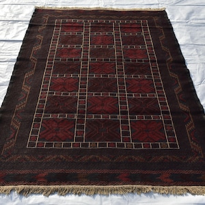4 x 6 Ft, Afghan Tribal Vintage Kuchi Rug, Oriental Geomatric Kilem Rug, Veg Dyed Rug, Nomadic Caucasian Rug, Living Room Rug, Area Rug