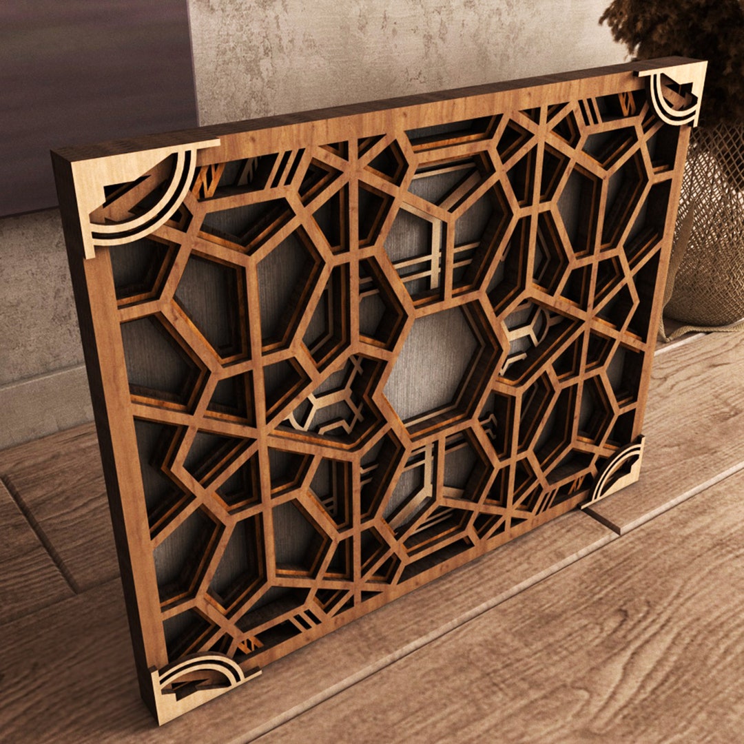 Sacred Geometric Shape Lightburn SVG Laser Cut File3d Etsy