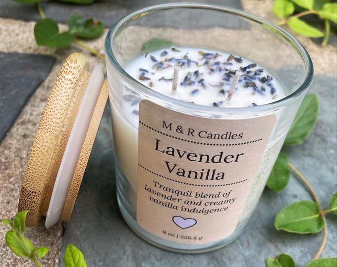 100% Soy Wax Lavender Vanilla Candle - 7oz