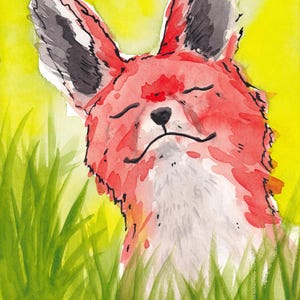 Printable Fox Illustration Wall Art Digital Download