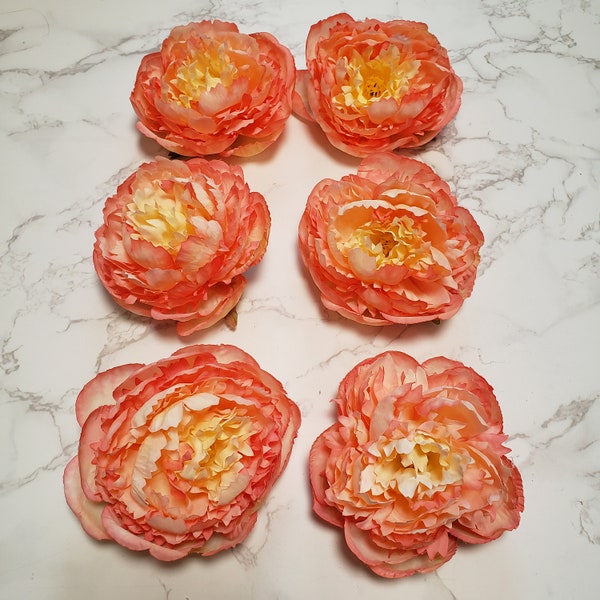 Peonías de seda: arreglos de boda DIY (lote de 6)