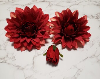Cabeza de flor de dalia de seda: Arreglo floral DIY - Lote de 2
