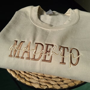 Made To Worship Embroidered Christian Sweatshirt, Christian Clothing, Embroidered Christian Hoodie, Christian Gift, Oversized Crewneck