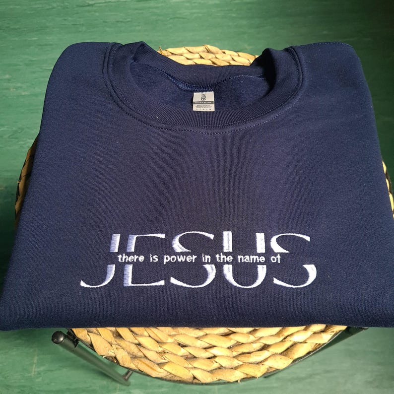 Embroidered Jesus Sweatshirt, Jesus Gift, Christian Gift, Christian Sweatshirt, Religious Gift, Religious Sweatshirt, Gift for Christian image 3