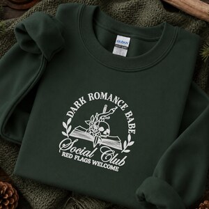 Dark Romance Babe Social Club Embroidered Sweatshirt, Dark Romance Reader Gift, Booktok Sweatshirt, Romance Book Lover Crewneck image 6