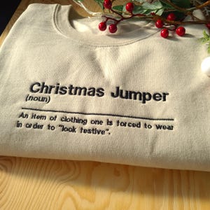 Grappige geborduurde kersttrui, kersttrui, kerstdefinitie sweater, grappig kerstcadeau, lelijke kersttrui