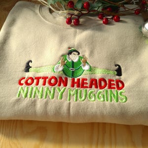 Elf Christmas geborduurd sweatshirt, kersttrui, elf kersttrui, Ninny Muggins-trui, kersttrui The Elf