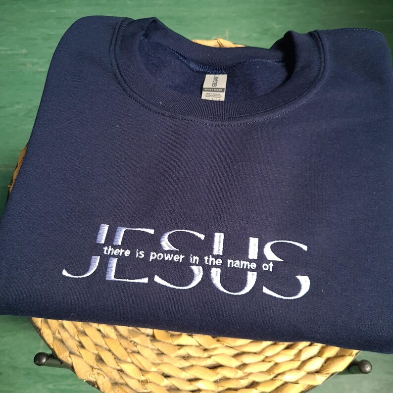 Embroidered Jesus Sweatshirt, Jesus Gift, Christian Gift, Christian Sweatshirt, Religious Gift, Religious Sweatshirt, Gift for Christian image 6