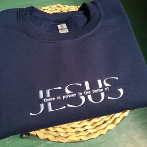 Embroidered Jesus Sweatshirt, Jesus Gift, Christian Gift, Christian Sweatshirt, Religious Gift, Religious Sweatshirt, Gift for Christian image 2