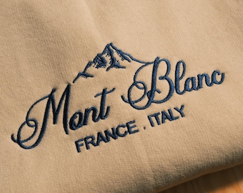 Mont Blanc Vintage Embroidered Italy Sweatshirt, Vintage Italy Crewneck, Mountain Mont Blanc Crewneck, Italy Hoodie, Gift for Climbers