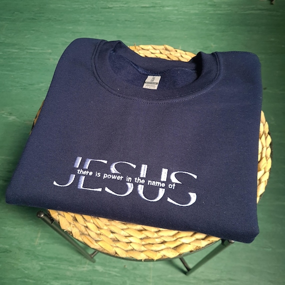Embroidered Jesus Sweatshirt, Jesus Gift, Christian Gift, Christian Sweatshirt, Religious Gift, Religious Sweatshirt, Gift for Christian