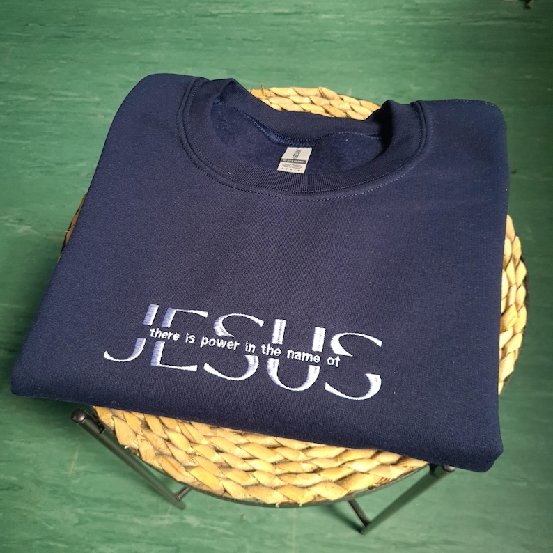 Embroidered Jesus Sweatshirt, Jesus Gift, Christian Gift, Christian Sweatshirt, Religious Gift, Religious Sweatshirt, Gift for Christian image 1