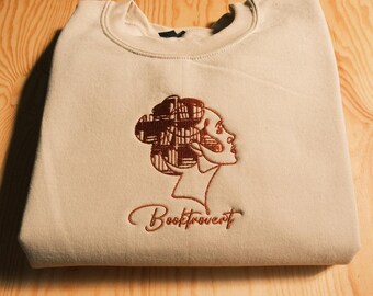 Booktrovert Embroidered Sweatshirt, Bookish Crewneck, Book Lover Gift, Reading Sweatshirt, Bookword Gift, Librarian Gift, Reader Jumper