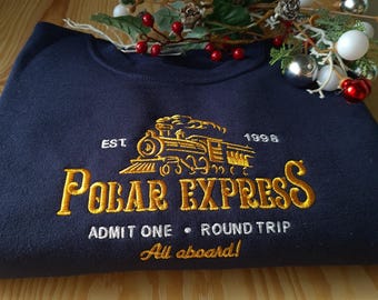 Polar Express Christmas Sweatshirt, Christmas Embroidered Sweatshirt, Polar Express Crewneck, Vintage Christmas Crewneck, Gift for Christmas