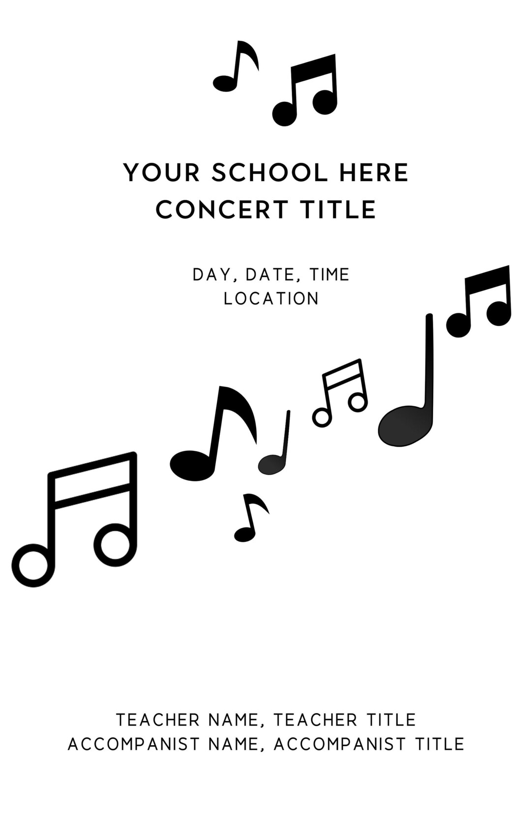 Chunky Minimalist Concert Program - Etsy