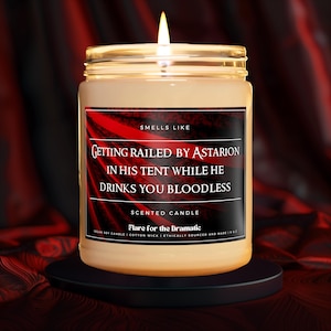 Smells Like Getting Railed by Astarion in His Tent While He Drinks You Bloodless Scented Soy Candle  | Fictional Men, BG3 Astarion merch