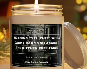 Smells Like Moaning "Yes, Chef" While Carmy Rails You Against the Kitchen Prep Table Scented Candle, Bear Jeremy Allen White Merch Candles