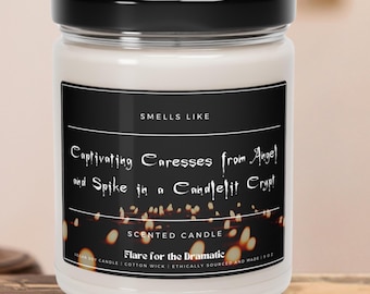 Smells Like Captivating Caresses from Angel and Spike in a Candlelit Crypt Scented Candle | Buffy Merch Candles, Funny Gift, Vampire Slayer