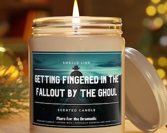 Smells Like Getting Fingered in the Fallout by the Ghoul Scented Soy Candle | Fictional Men, Walton Goggins merch for nuclear fallout