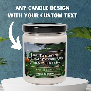 Custom Naughty Pop Culture Scented Soy Candle, NSFW Funny Fictional Sexy Candles Gifts for him or her, funny reader fanfic gift Personalized