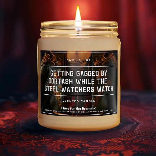 Smells Like Getting Gagged by Gortash while the Steel Watchers Watch Scented Soy Candle | Fictional Men, BG3 Baldur's Gate inspired merch
