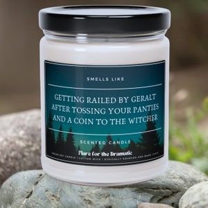 Smells Like Getting Railed by Geralt after Tossing your Panties and a Coin to the Witcher Scented Soy Candle, Fictional Men, Geralt of Rivia