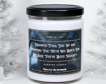 Smells Like Krampus Tying You Up and Whipping You With His Rod bc You’ve Been Naughty Scented Candle, Funny nsfw gift fictional men candles
