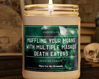 Vela perfumada con aroma a múltiples mortífagos enmascarados, regalo divertido para ella, velas de hombres ficticios, regalos de dramione.