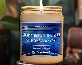 Smells Like Steamy Sex on the Beach with Shadowheart Scented Soy Candle | Fictional gaming gamer merch gifts, BG3 inspired candle