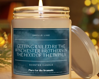 Smells Like Getting railed by the Winchester brothers on the hood of the Impala Scented Candle Supernatural Gift Dean Sam Merch Funny gifts