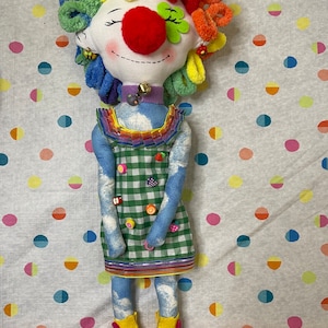 Custom Handmade Clown Doll - Skeb Style, Custom Handmade Doll, Clown Doll, Cute Clowns, Clowncore Doll, Creepy, Clown, Soft Sculpture