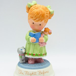 1987 Avon &quot;The Night Before&quot; Christmas Figurine, Vintage Joan Walsh Anglund Porcelain Figurine, Collectible Christmas Avon Home Decor