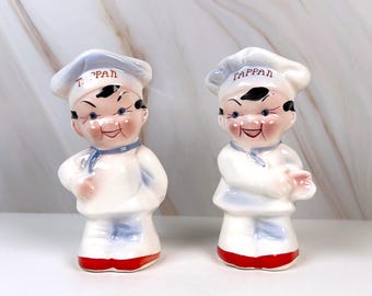 Vintage Tappan "Little Tappy" Chef Salt & Pepper Shakers