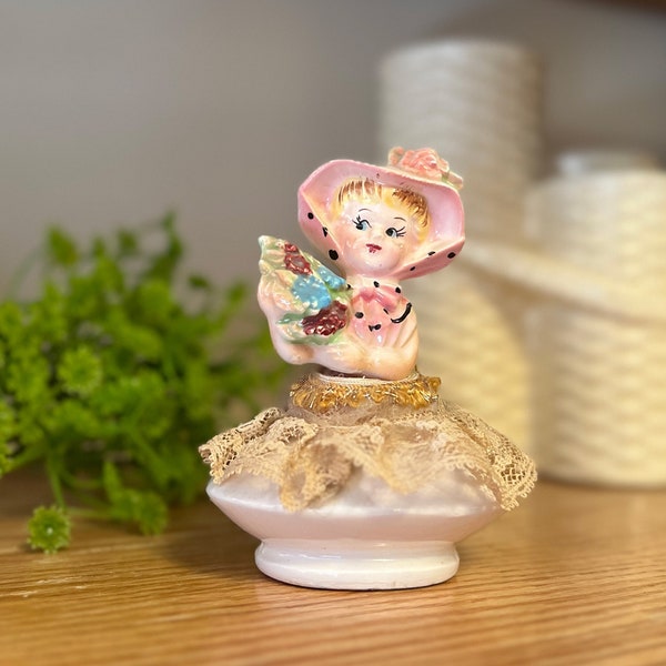 Vintage Mid-Century Southern Belle Ceramic Figurine, Beautiful 1950s Japan Figurine, Kitschy Vintage Gift Ideas