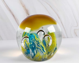 Vintage Art Glass Murano Style 3" Paperweight