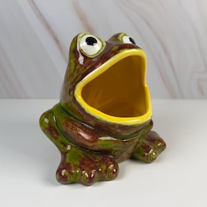 Vintage Ceramic Frog Sponge Holder